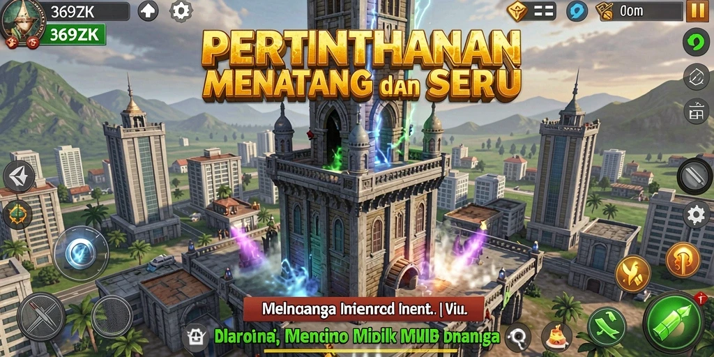 Gameplay seru di 369ZK dengan menara pertahanan yang kuat.