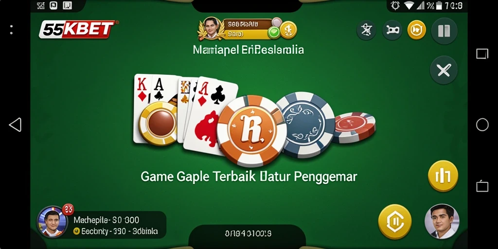 Tampilan menarik dari gameplay Gaple di 55KBET.