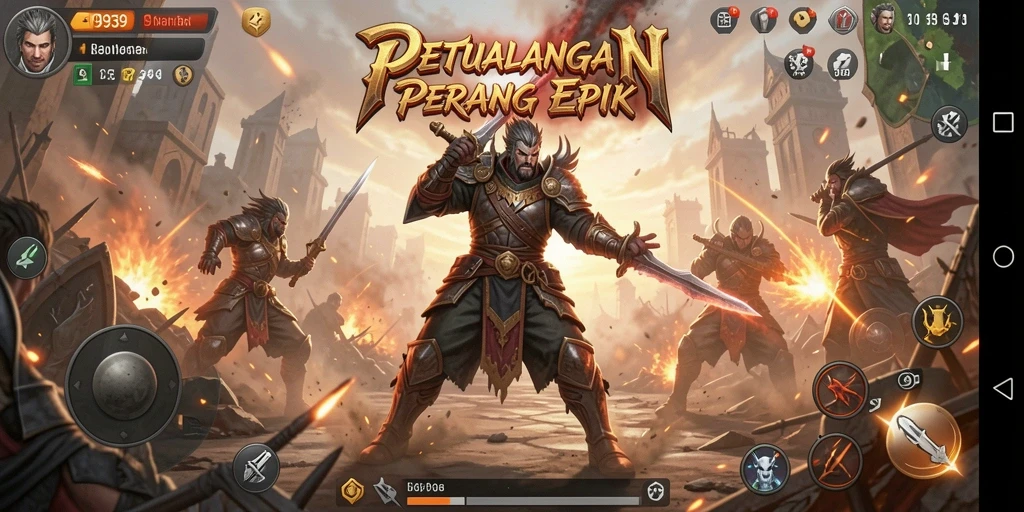 Tampilan gameplay <strong>9939</strong> yang epik dengan aksi pertempuran yang dinamis.