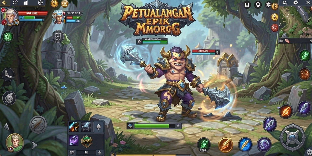 Tangkapan layar gameplay AFAF menampilkan aksi pertarungan yang seru dalam dunia MMORPG.