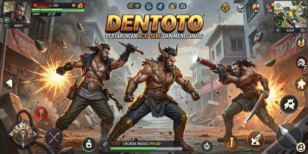 Tampilan gameplay DENTOTO yang penuh aksi dan menegangkan.