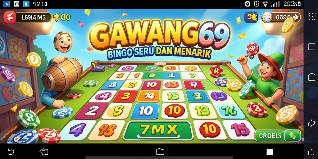 Tampilan screenshot gameplay GAWANG69 dengan suasana permainan Bingo yang seru.