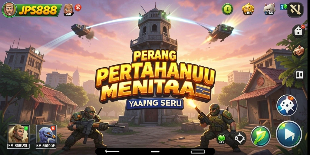 Tampilan gameplay JPS888 dengan strategi menara yang cerdas.