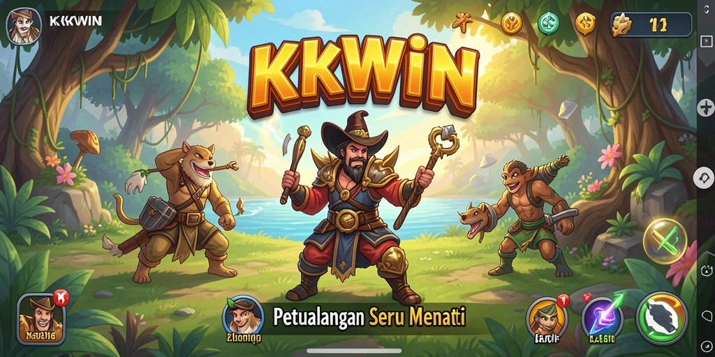 Tampilan gameplay KKWIN yang menakjubkan dan penuh warna.