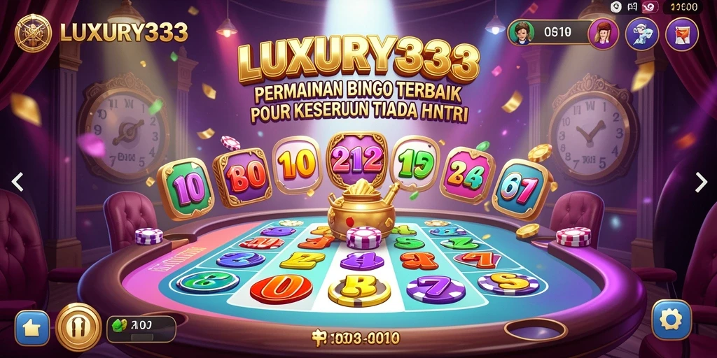 Screenshot permainan LUXURY333 yang menampilkan momen mendebarkan saat bermain Bingo.