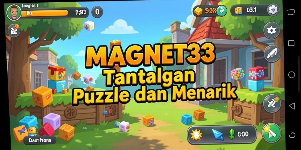 Screenshot gameplay MAGNET33 menunjukkan tantangan Puzzle yang menarik.