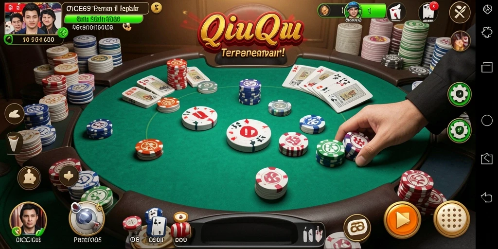 Tampilan gameplay menarik OCE69 dalam permainan QiuQiu.