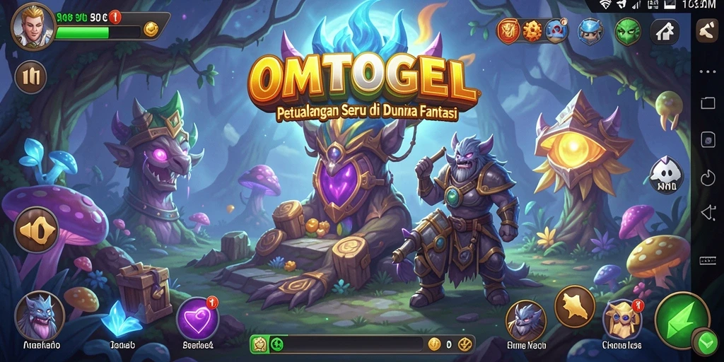 Tampilan gameplay seru OMTOGEL dengan petualangan menegangkan.