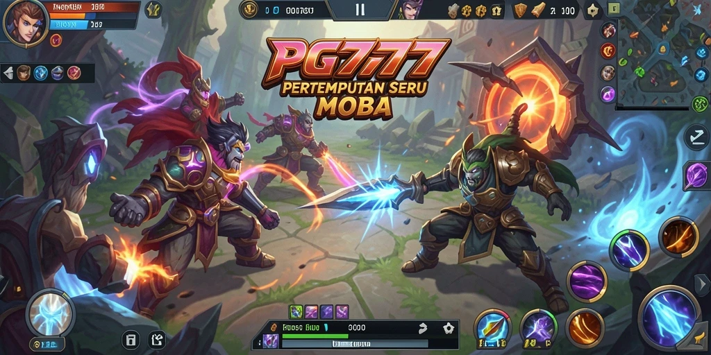 Tampilan seru dari gameplay PG777 di arena MOBA.