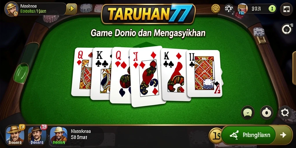 Tampilan gameplay TARUHAN77 yang mendebarkan saat bermain domino.