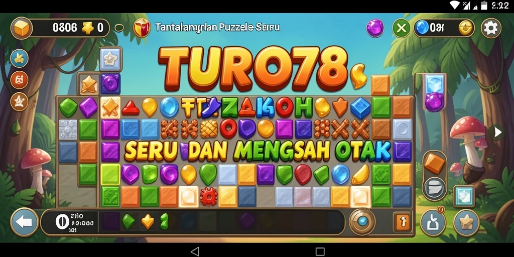 Screenshot gameplay TURBO78 menunjukkan tantangan puzzle yang menarik.